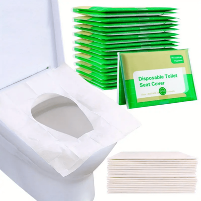 20/50/100pcs Disposable Flushable Toilet Seat Covers - Provide Protection For Travel, Schools And Public Restrooms, Portable For Travel, Airplane, Camping, Hotel, Public Toilet, Bathroom, Waterproof Toilet Pad Accessories, Bathroom Supplies, Camping And Hiking Accessories