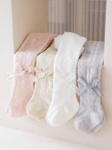 4 chiếc quần tất lưới mùa hè cho bé gái – Nhẹ, co giãn và thoáng mát cho thời tiết nóng bức. Quần tất mùa hè cho trẻ em, chất liệu lưới mềm mại. - Nhiều màu - Xem 4