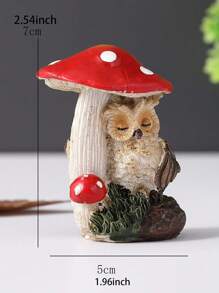 1pc-Owl Mushroom Design Decoration Craft, Home Decor Ornament, Home Decoration Festival,Desktop Decoration,Decorative Ornaments Creative,Room Decor,Ideal For Spring Room And Living Room Decor Gifts Birthday Graduation