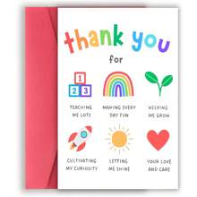 创意迷人教师感谢卡，感谢教师的礼物，适合任何教育工作者和任何场合，优质纸质材料，生日贺卡