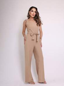 LARISSA TAILORED OVERALLS - 米色 - 查看 3