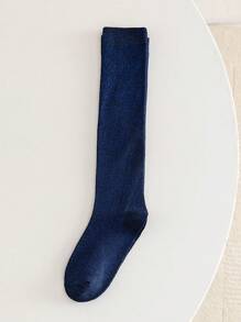 1 双女士过膝袜，多色闪亮金属线，舒适时尚大腿袜，适合春夏日常穿着