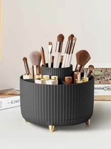 1pc Rotating Desktop Storage Box, Multifunctional Makeup Brush Holder, Large Capacity Storage Box, Fashion Design, Suitable For Home Office Dormitory