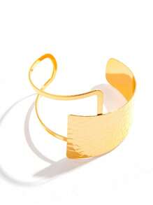 1 szt. Modna europejska minimalistyczna otwarta metalowa bransoletka, regulowany rozmiar, wysokiej klasy unikalny design odpowiedni dla kobiet