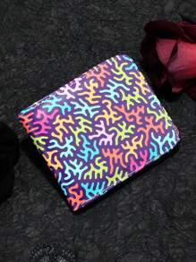 1 stuk nieuwe mode korte portemonnee kleurrijke creatieve elementen compacte portemonnee kaarthouder unisex casual puzzelblok tweevoudige portemonnee portemonnee portemonnee portemonnee mini portemonnee kleine portemonnee
