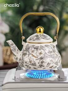 choxila 1pc Enamel Enamel Teapot Large Teapot High Temperature Tea Set Can Be Used Open Fire Suitable For Induction Cooker, For Outdoor, Camping - Dragonfly Enamel Pot - View 7