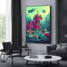 1 tấm áp phích nghệ thuật treo tường không khung Pop F. Futurama B-Bender Anime tự làm áp phích quán cà phê trang trí nhà cửa khung tùy chọn - Nhiều màu - Xem 15