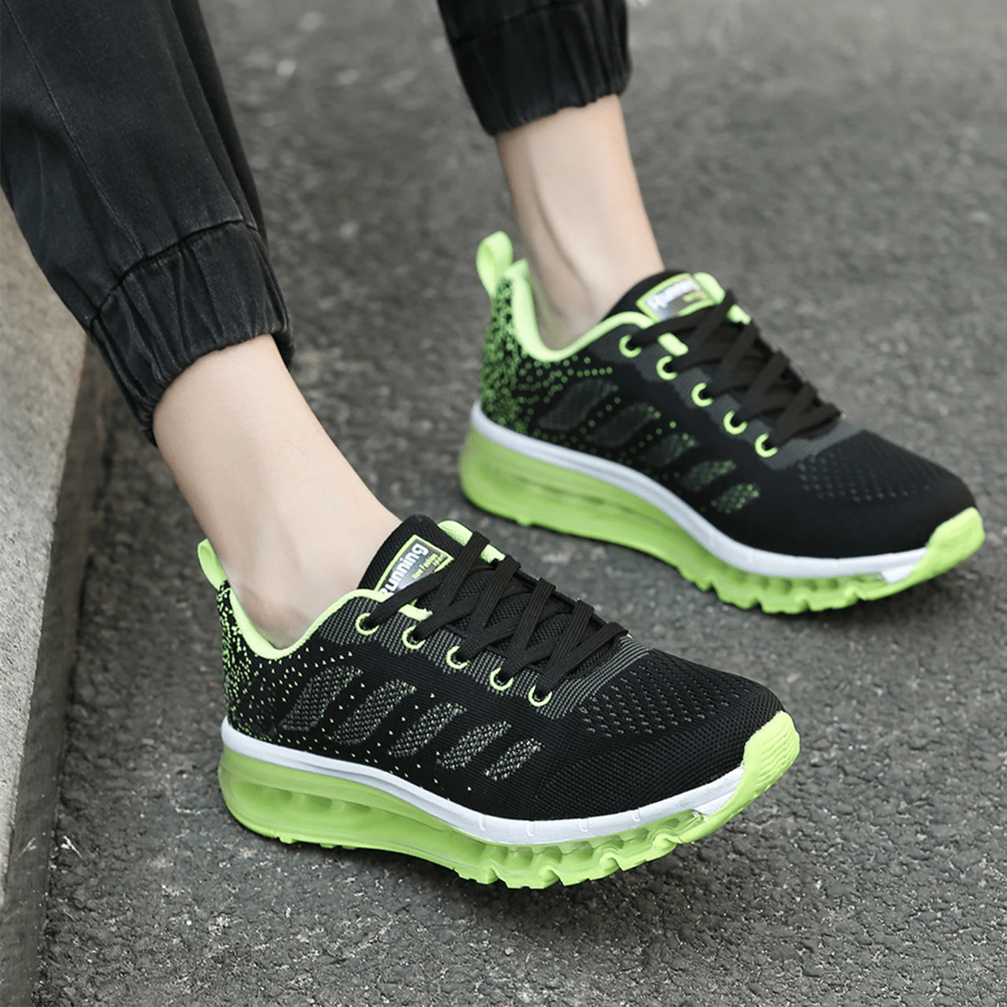 Frysen Men's Women's Sports Shoes Running Shoes Street Running Shoes Sneakers With Air Cushion Sneakers Breathable Lightweight Shoes 877 34-46 EU