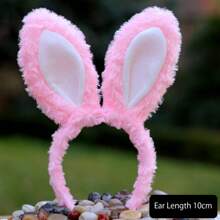 1 Piece Plush Rabbit Ear Hair Hoop Clasp For Girls Young Women Cosplay Headwear - Pink - View 13