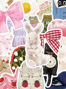 50pcs Watercolor Style Original Stickers Laptop Handbook Phone Case Decoration Stickers