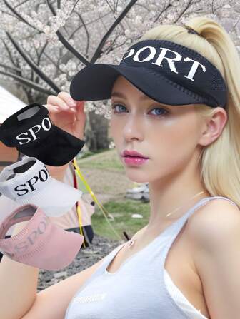 1 件运动时尚透气太阳帽 - 弹力贴合设计，帽檐，纯色，防紫外线，可机洗针织，适合所有季节，适合毕业典礼和城市活动