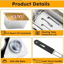 Automatic Electric Oil Fryer Stainless Steel 6L - US A Type Plug(110-127V) - View 5