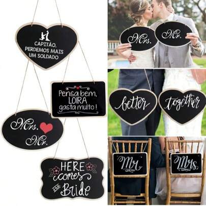 1pc Asymmetrical Heart, Oval, Square Erasable Chalkboard, DIY Home Decor, Signage Memo Board, Shop Message Board Gifts Birthday Graduation Back To School Room Decor School Supplies