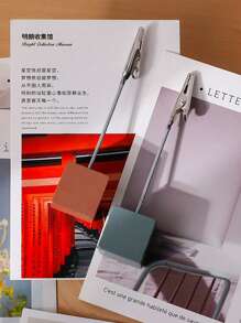 2 piezas de pinzas de cocodrilo de madera lindas y decorativas de colores aleatorios para notas, fotos y tarjetas en el escritorio