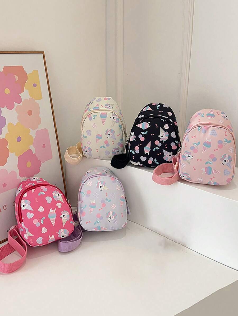 1 Mini Cute Unicorn Chest Bag With Ample Capacity, Made Of Fashionable And Popular Polyester Material, With A Comfortable Touch, Suitable For Both Boy And Girl To Use When Shopping, Playing, And Traveling. It Can Be Paired With Clothes, Zippered, And Is The Best Choice For Giving Gifts To Family And Friends. - Multicolor - View 1