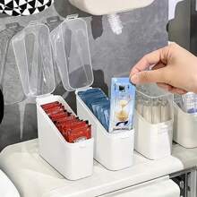 1/2 piezas Caja de almacenamiento de láminas de queso de plástico con tapa - Recipiente conservador de frescura para el refrigerador, envase multifuncional de escritorio, adecuado para bolsas de café/té, accesorios organizadores de cocina, caja de almacenamiento para el hogar - Multicolor - Ver 7