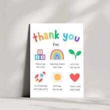 创意迷人教师感谢卡，感谢教师的礼物，适合任何教育工作者和任何场合，优质纸质材料，生日贺卡