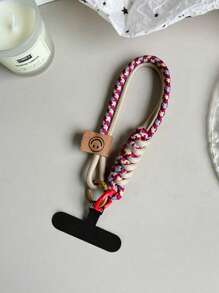 Nuevo estuche universal para teléfono con correa de muñeca decorativa trenzada de nailon, cordón de muñeca resistente con soporte para tarjetas