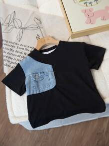 1pc Young Boy Summer Round Neck Pullover T-Shirt, Boys' Solid White Casual Punk Style Short Sleeve Top
