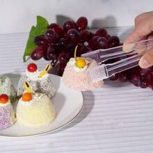 10 件迷你塑料自助餐夹小厨房夹套装透明塑料夹方糖小冰夹适用于茶咖啡派对酒吧开胃菜，6.3 英寸（透明），夏季套装，派对，生日装饰，适用于户外、露营、父亲礼物 - 白色 - 查看 7