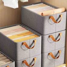 Tidy Clothes Storage Box Underwear And Trousers Grid Drawer Multipurpose Foldable Gray Color - Grey - View 3