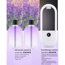 Rechargeable Aromatic Diffuser 5 Modes Essential Oil Diffuser Machine Homemade Air Freshener Diffuser For Home Car Room Fragrance Wall-Mounted Oil Aromatherapy Machine Air Purifying Automatic Diffuser Toilet Deodorization Fragrance Humidifier Colorful Night