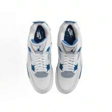 Nike Men's Air Jordan 4 Retro Shoes Neutral Versatile Casual Shoes Sports Running Basketball Shoes Military Blue-Neutral Grey (FV5029-141)