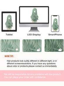 Long Wavy Wig With Bangs, Synthetic Fiber, Multi-Color Wavy Wig, Suitable For Daily And Party Use, Natural Smooth And Realistic Wig (Excluding Acessories)