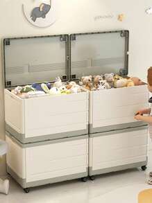 1pc Storage Box Household Artifact Large Capacity Toy Sorting Storage Box Cover Folding Student Book Storage Cabinet Basket