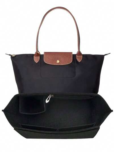 Le Handbag Organizer Insert, Multi-Pocket Felt Tote Bag Organizer, Zipper Pouch Organizer, Travel Essential Liner