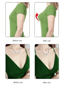 Transparent Invisible Thickened Breast Pads Magic Breast Pads Bra, Bikini Breast Pads, Breast Lifting Pads, Swimsuit Silicone Breast Pads, Waterproof Pads, Daily Wear For Women's Bra Accessories - 1 Pair - Clear - View 2