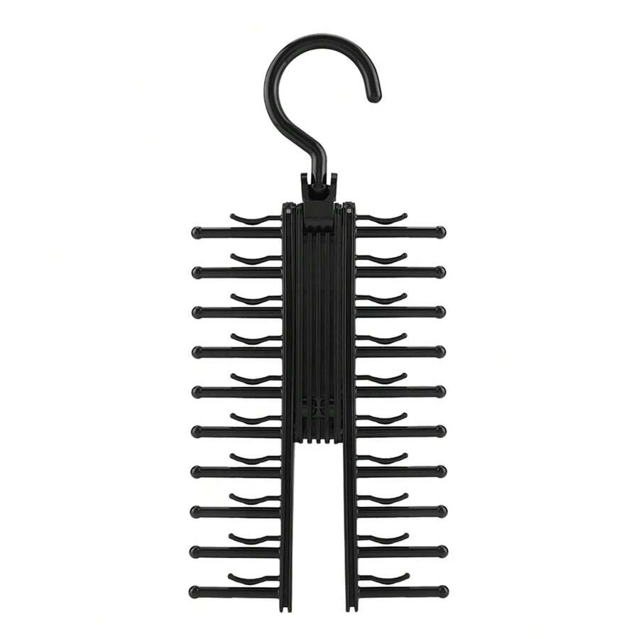 Tie Rack, Tie Organizer For Closet, Storage Capacity, Wooden Tie Organizer, Tie Organizer, Rotating Accessories - 黑色 - 查看 1