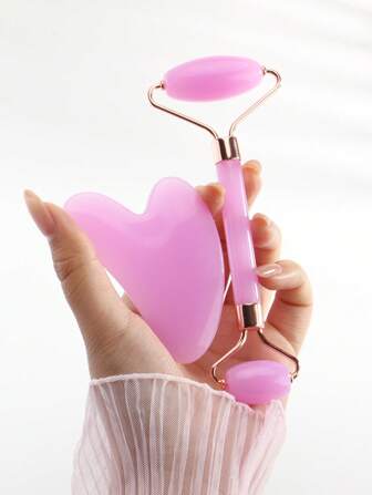 1pc/2pcs/3pcs Facial Beauty Massage Kit Includes Double-Head Massage Roller, Triangular Gua Sha Board, Ice Mold, Body Scraping Massage Tools, Purple Color,Beauty,Skin Care Products,Spa,Self Care,Skin Care Tools,Face Care,Esthetician Supplies,Massage,Face Massage Tool,Face Roller