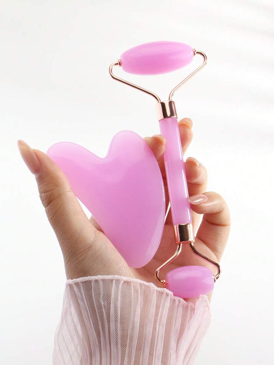 1pc/2pcs/3pcs Facial Beauty Massage Kit Includes Double-Head Massage Roller, Triangular Gua Sha Board, Ice Mold, Body Scraping Massage Tools, Purple Color,Beauty,Skin Care Products,Spa,Self Care,Skin Care Tools,Face Care,Esthetician Supplies,Massage,Face Massage Tool,Face Roller - Purple - View 1