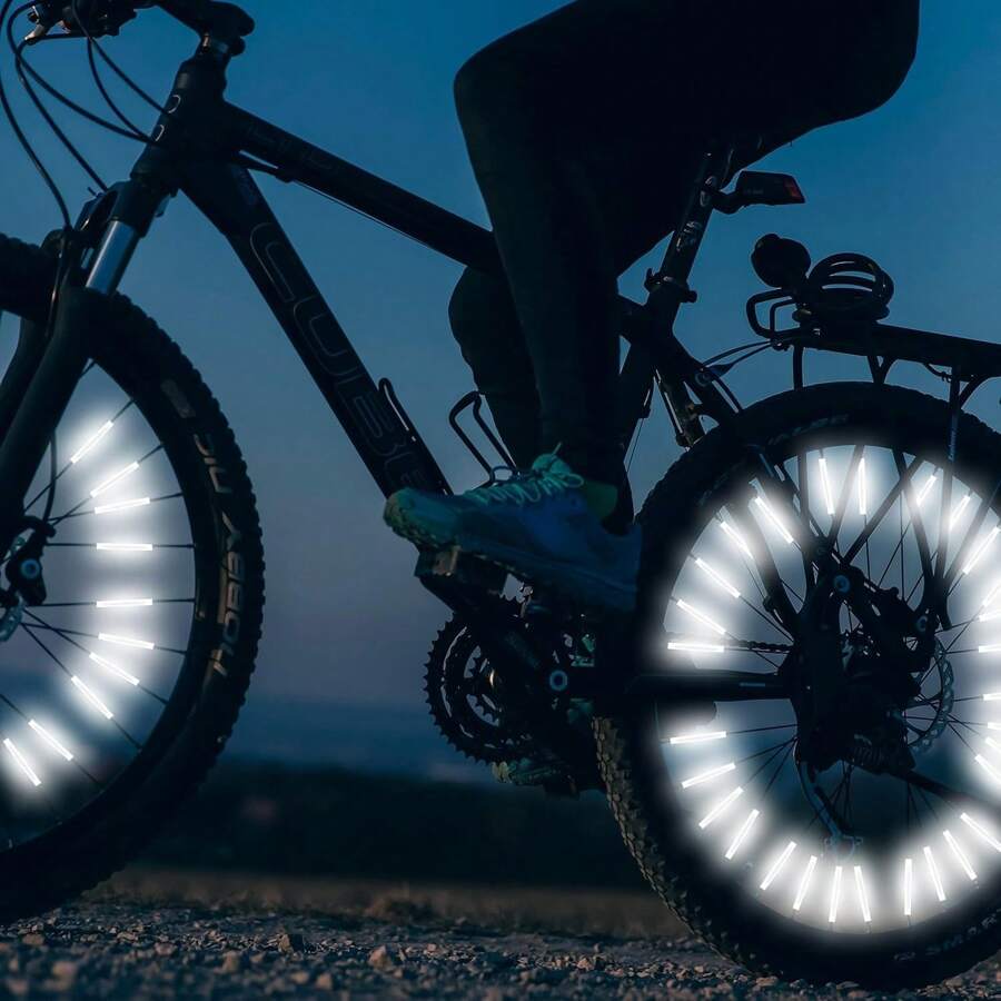 24 Pieces Bicycle Spoke Reflectors, 360° Visibility For Night Riding, Cat's Eye Reflectors, Waterproof Cycling Accessories