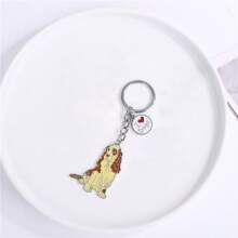 1pc Alloy Metal Dachshund Cute Jack Dog Pet Key Ring Dog Tag Charm Car Keychain Lovely Bag Pendant For Best Friend Student's Gift Car Accessories Bag Charm Backpack For School