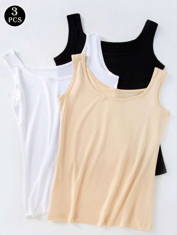 3pcs/Set Women's Comfortable Versatile Camisole Undershirt