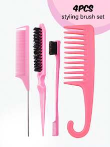 Set di 3/4/5/6/7/11 pettini per capelli per donne e uomini, set di pettini per arricciare, pettinare i bordi e la parte posteriore, pettine a nove file, flacone spray per spazzola districante, spazzola massaggiante per il cuoio capelluto, pettine a denti larghi di alta qualità, fermaglio per capelli a forma di fiore, set di spazzole per acconciature