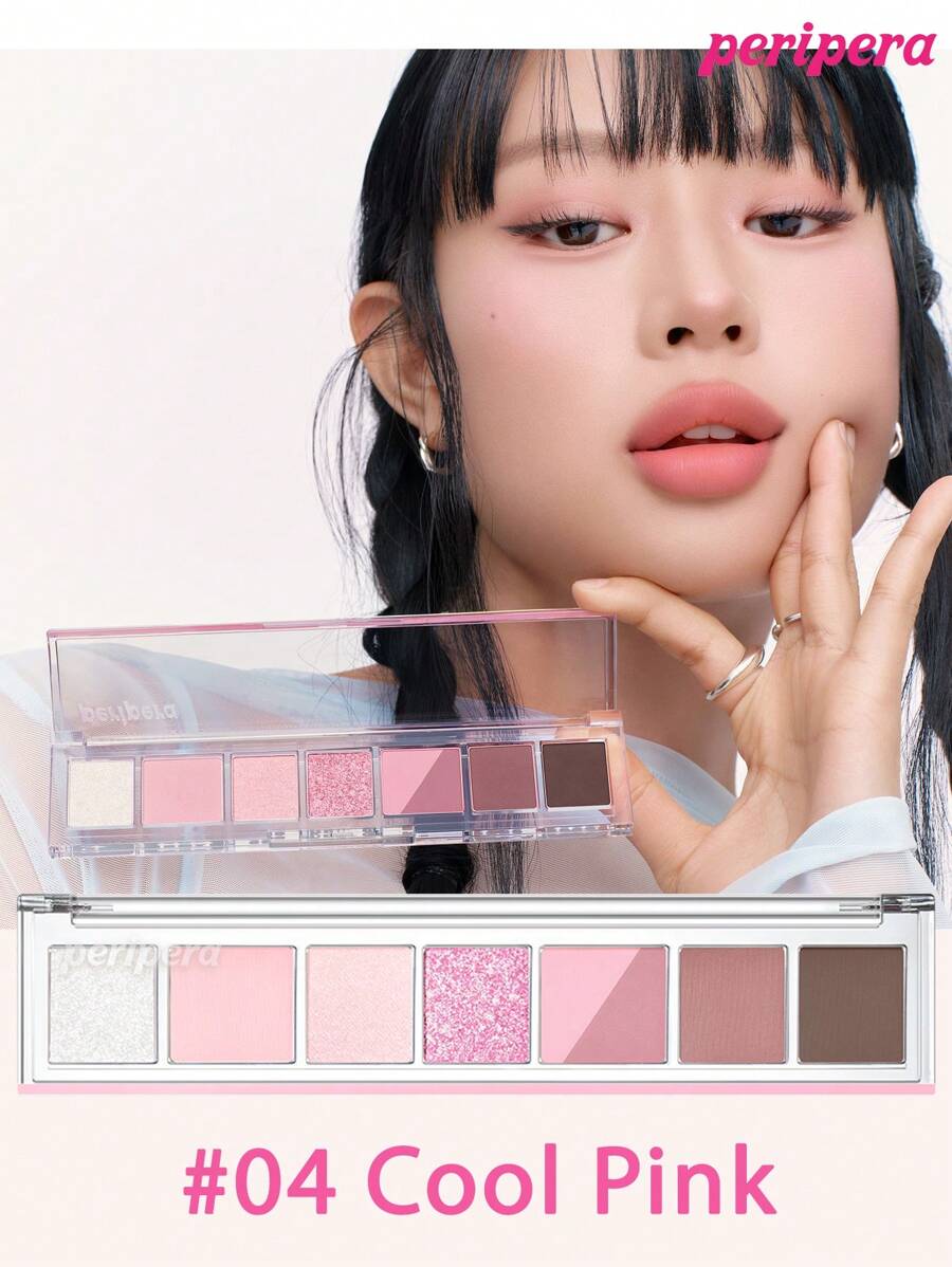 Peripera K-Beauty All Take Mood 调色板、眼影调色板、一体式化妆调色板、哑光闪光眼影、腮红、荧光笔、眼影、日常化妆、韩国化妆品、6g