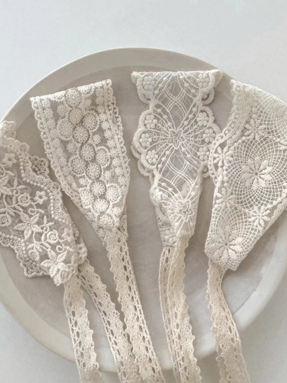 1pc Girls/Baby Vintage Floral Lace Headband, Fresh Scandinavian Style, Decorative Accessory, Suitable For Daily Wear, Party, Gift