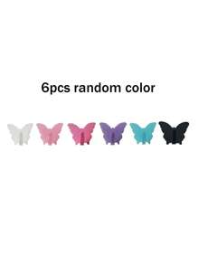 3/1/6/8 pièces Crochet mural décoratif design papillon, convient pour la décoration de la chambre des filles, style minimaliste, crochet de salle de bain design papillon mignon, style minimaliste mignon pour la rentrée scolaire - Multicolore - Voir 16