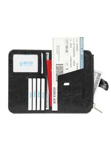 Customizable With Name Or Initial, High Quality PU Leather, Minimalist RFID Passport Holder, Solid Color Cute Zipper Card Case, Magnetic Passport Protector, Ideal Gift For Friends, Family, Graduation, Back To School, Birthday, Holiday, Anniversary - Multicolor - View 4