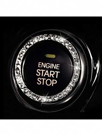 1pc Handmade Bling Trim Decoration Ring For Push Button