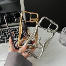New Fashionable Gold Plated 3D Creative Hollow Snake Design Sturdy Anti-Drop Protective Case Compatible With Iphone 16 ProMax Waterproof Shockproof Scratch Resistant