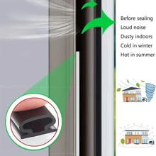 6M Roll 10*6mm TPE Windproof & Soundproof Self-Adhesive Door Seal Strip, Arched Luxury Solid Color Door Frame Seal, Trimmable & Easily Adhesive