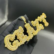 Customized Engraved Letter Pendant With Cubic Zirconia In Brass, DIY Personalized Hip Hop Necklace Jewelry For Couples, Comes With 1 Braided Chain,Frosted Silver,Stylish,Unisex,Vintage,Goth,Cuties,Custom,Personalized,Unique,Ideal Gifts For Him,Ideal Gifts For Her,Her,Boyfriend,Girlfriend,Dad,Mom,Family,Friends,Pets,Son,Daughter,Grandparents,For Anniversaries,For Birthdays,For Daily Wear,For Weddings,For Graduation,For Prom,For Party,Vacay Vibe,School Supplies,Back To School,For Office,For School,For Classroom,For Teacher Gifts,For University,For Colleague,For Dorm Rooms,For Teacher,For Boys And Girls,For Teenagers,Junior High School Students,Middle School Students,High School Senior High School Students,College Students,University Students,Freshman,Sophomore,Underclassmen,Customized Fashion Word Necklaces,Street Casual Chic - Multicolor - View 5