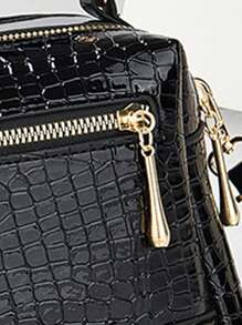 Fashionable Shiny Leather Pillow Bag Large Capacity Women Elegant Handbag Shoulder Crossbody