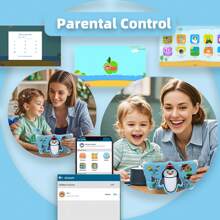 Tabletă pentru copii 1 bucată, Tabletă de 7 inchi pentru copii, Android 12/2GB RAM 32GB ROM/2.4G WiFi(802.11 B/G/N)/Afișaj IPS 1024x600/Control parental/3000mAh/Camera dublă (0.3MP+2MP)/Cpu Quad Core, Carcasă pentru educație MTK 67, 67 Adaptor), Cadouri pentru copii, Albastru/Roșu