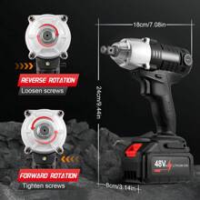 Impact Wrench Cordless Impact Wrench With 1/2 Inch Driver 3-In-1 Power Electric Wrench Max Torque 320N Carry Box For Car Home - Black - View 6