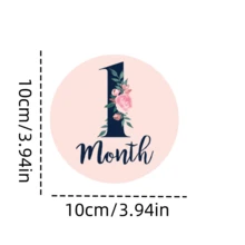 婴儿每月贴纸 - 24 件套 - 花卉女婴里程碑贴纸 - 非常适合新生女孩 - 每月里程碑 - 粉色海军蓝和青色花卉设计（24 件套）婴儿洗礼复活节礼物，适合女孩/男孩 - 彩色 - 查看 5